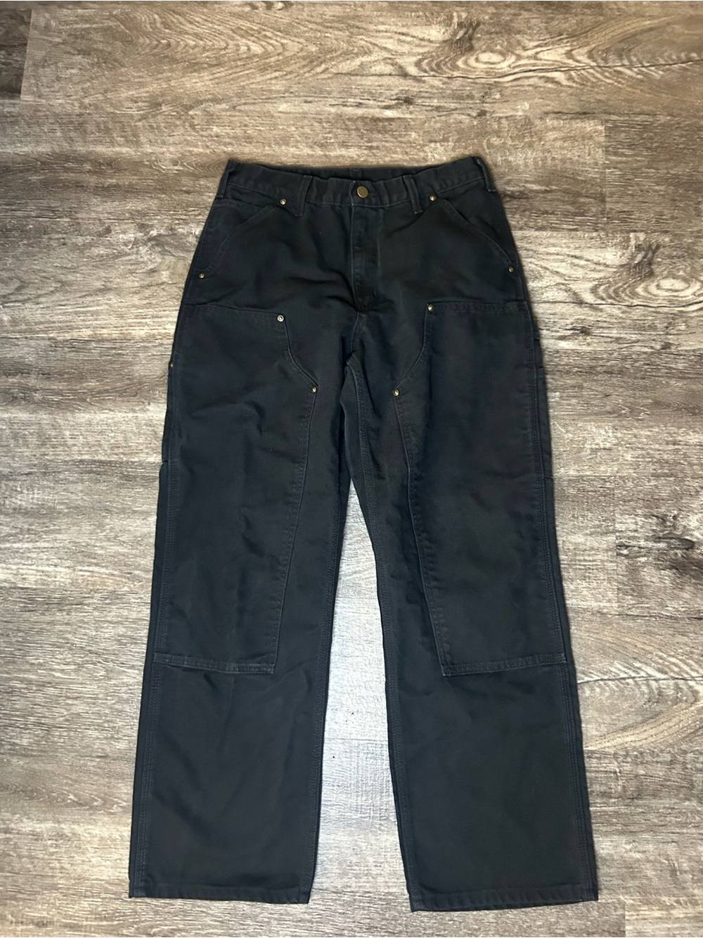 Carhartt Double Knee Work Pants Black 31x30 Made in USA Carpenter Workwear
